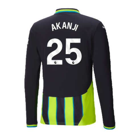 2024-2025 Man City Away Long Sleeve Shirt (Akanji 25)