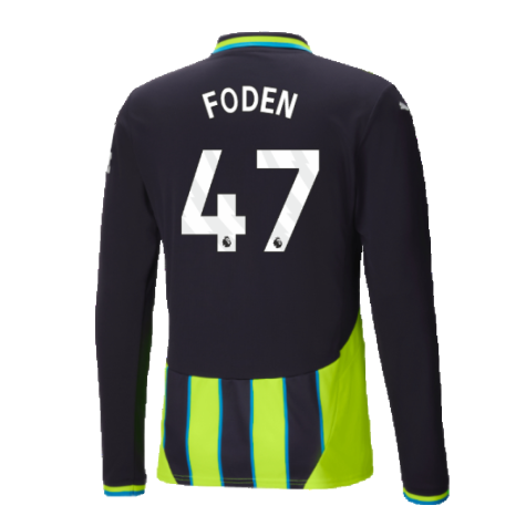 2024-2025 Man City Away Long Sleeve Shirt (Foden 47)