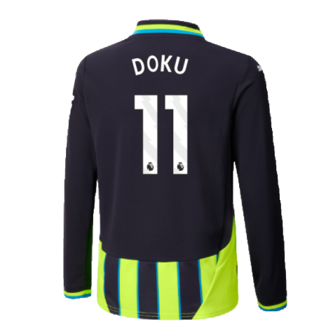 2024-2025 Man City Away Long Sleeve Shirt (Kids) (Doku 11)