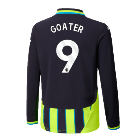 2024-2025 Man City Away Long Sleeve Shirt (Kids) (Goater 9)