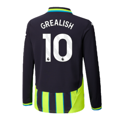 2024-2025 Man City Away Long Sleeve Shirt (Kids) (Grealish 10)