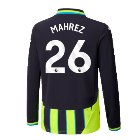 2024-2025 Man City Away Long Sleeve Shirt (Kids) (Mahrez 26)