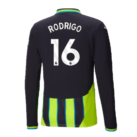 2024-2025 Man City Away Long Sleeve Shirt (Rodrigo 16)