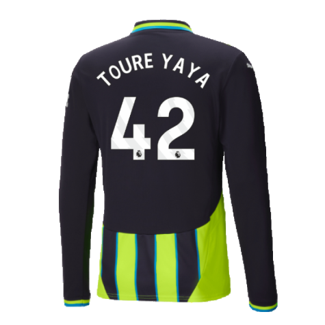 2024-2025 Man City Away Long Sleeve Shirt (Toure Yaya 42)