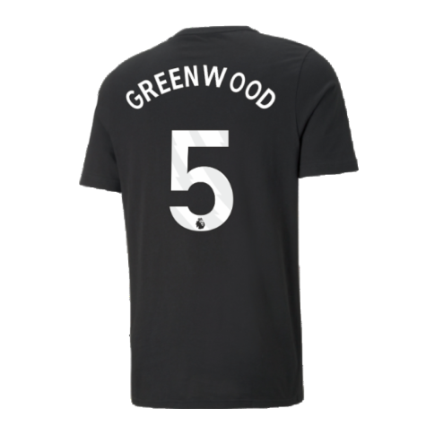 2024-2025 Man City ESS Tee (Black) (Greenwood 5)