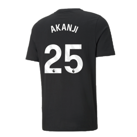 2024-2025 Man City ESS Tee (Black) - Kids (Akanji 25)