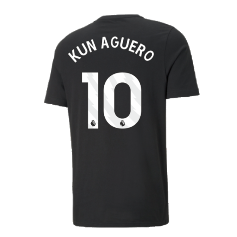 2024-2025 Man City ESS Tee (Black) (Kun Aguero 10)