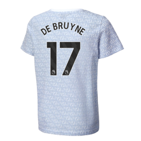 2024-2025 Man City ftblCulture Tee AOP (Light Blue) - Kids (De Bruyne 17)