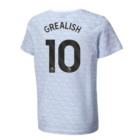 2024-2025 Man City ftblCulture Tee AOP (Light Blue) - Kids (Grealish 10)