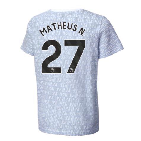 2024-2025 Man City ftblCulture Tee AOP (Light Blue) - Kids (Matheus N. 27)