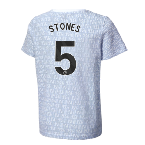 2024-2025 Man City ftblCulture Tee AOP (Light Blue) - Kids (Stones 5)