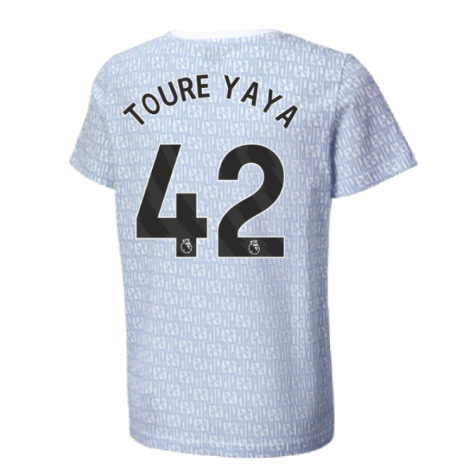 2024-2025 Man City ftblCulture Tee AOP (Light Blue) - Kids (Toure Yaya 42)