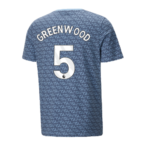 2024-2025 Man City ftblCulture Tee AOP (Navy) - Kids (Greenwood 5)