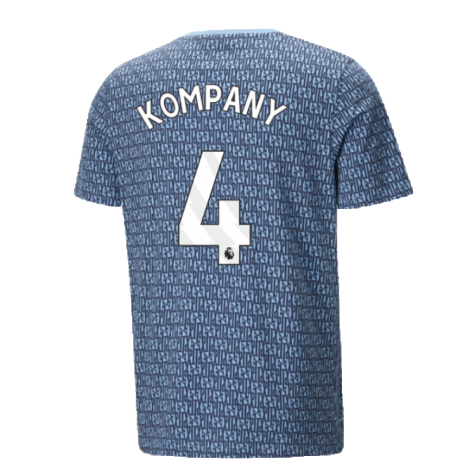 2024-2025 Man City ftblCulture Tee AOP (Navy) - Kids (Kompany 4)