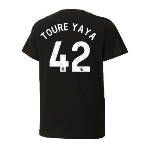 2024-2025 Man City ftblCulture Tee (Black) - Kids (Toure Yaya 42)