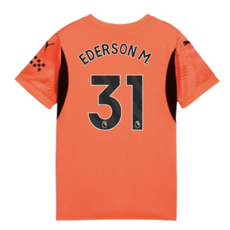 2024-2025 Man City Goalkeeper Shirt (Neon Sun) - Kids (Ederson M. 31)