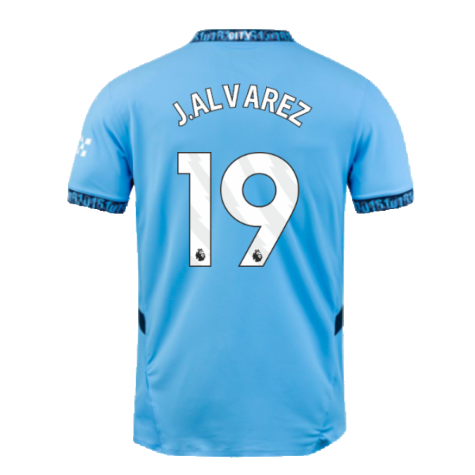 2024-2025 Man City Home Authentic Shirt (J.Alvarez 19)