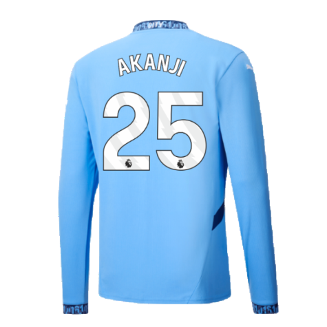 2024-2025 Man City Home Long Sleeve Shirt (Akanji 25)