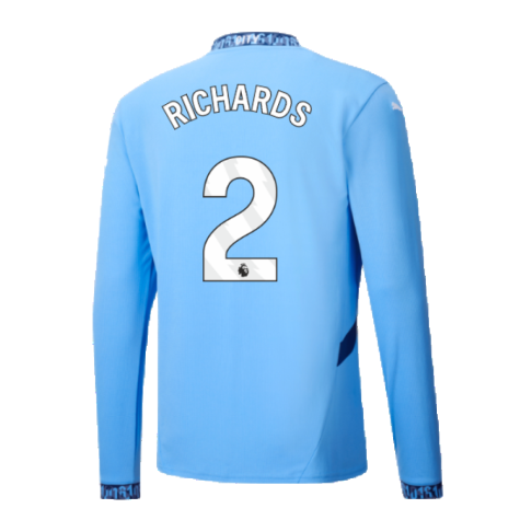 2024-2025 Man City Home Long Sleeve Shirt (Richards 2)