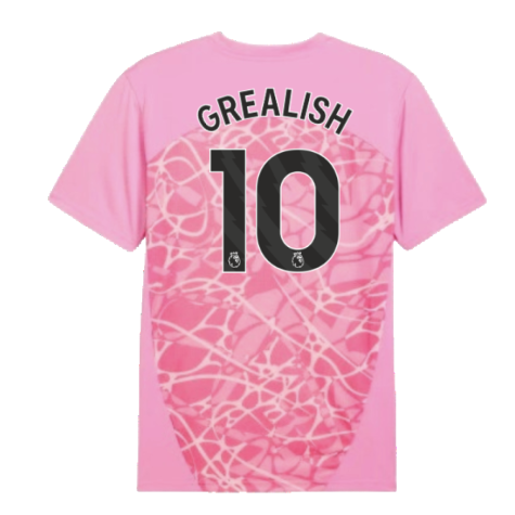 2024-2025 Man City Pre-Match Shirt (Pink) (Grealish 10)