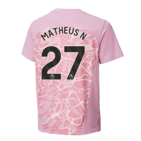 2024-2025 Man City Pre-Match Shirt (Pink Icing) - Kids (Matheus N. 27)