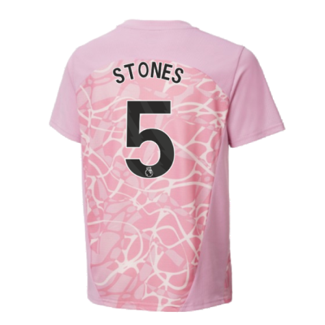 2024-2025 Man City Pre-Match Shirt (Pink Icing) - Kids (Stones 5)