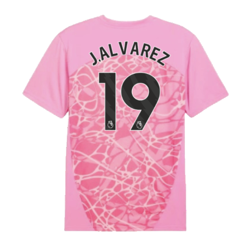 2024-2025 Man City Pre-Match Shirt (Pink) (J.Alvarez 19)