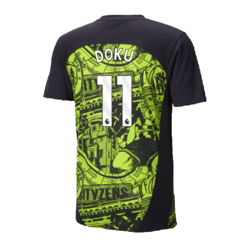 2024-2025 Man City Pre-Match Shirt (Yellow Glow) - Kids (Doku 11)