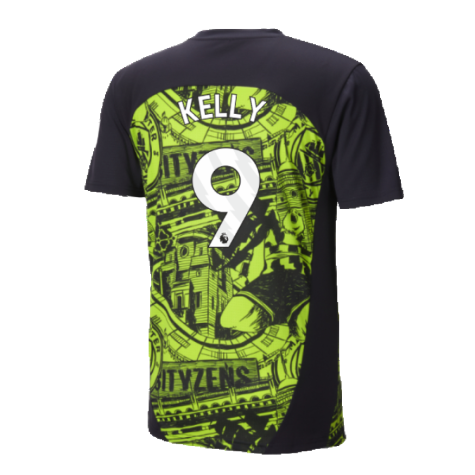 2024-2025 Man City Pre-Match Shirt (Yellow Glow) - Kids (Kelly 9)