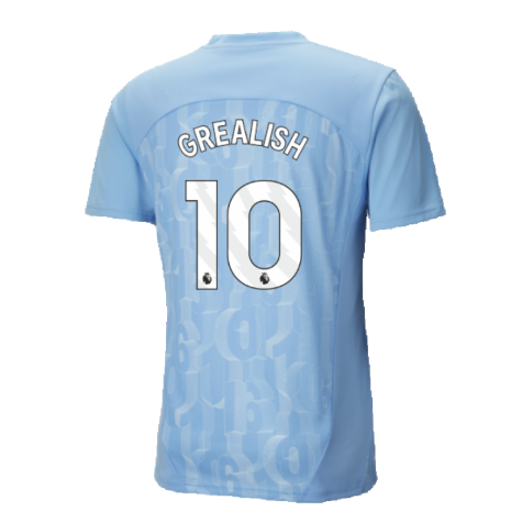 2024-2025 Man City Prematch SS Shirt (Light Blue) (Grealish 10)