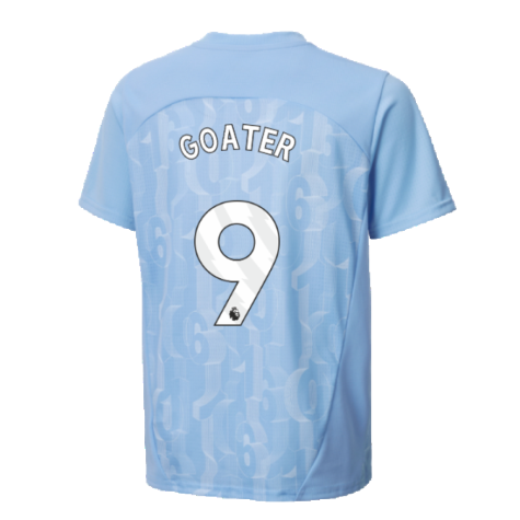 2024-2025 Man City Prematch SS Shirt (Light Blue) - Kids (Goater 9)