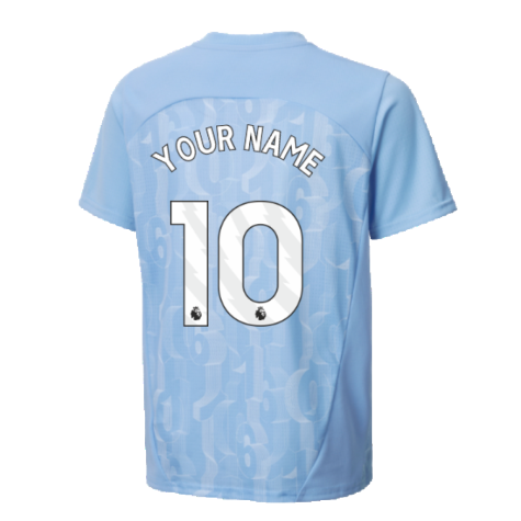 2024-2025 Man City Prematch SS Shirt (Light Blue) - Kids (Your Name)