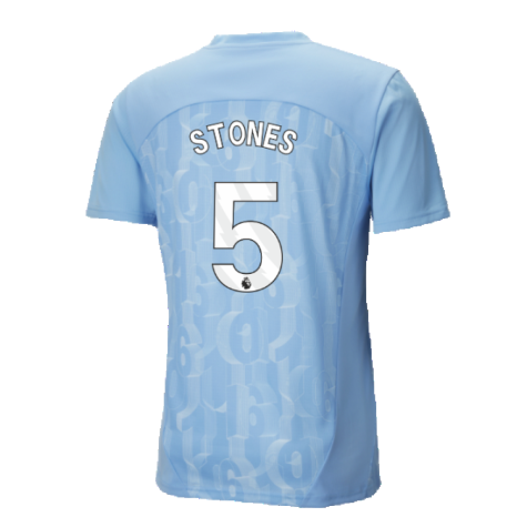 2024-2025 Man City Prematch SS Shirt (Light Blue) (Stones 5)