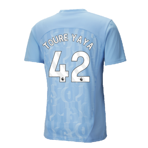 2024-2025 Man City Prematch SS Shirt (Light Blue) (Toure Yaya 42)