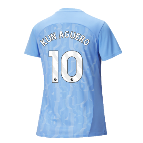 2024-2025 Man City Prematch SS Shirt (Light Blue) - Womens (Kun Aguero 10)