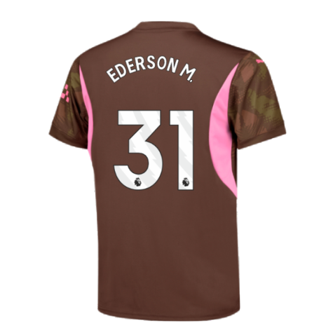 2024-2025 Man City Third Goalkeeper Shirt (Espresso Brown) - Kids (Ederson M. 31)