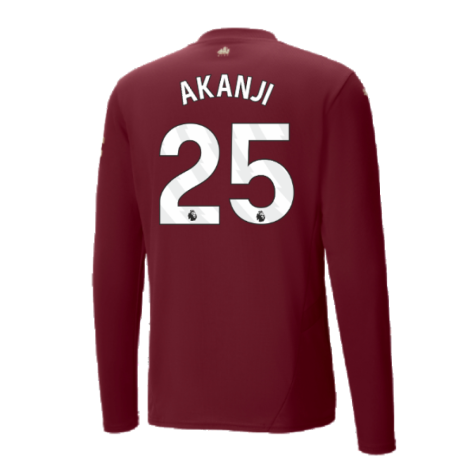 2024-2025 Man City Third Long Sleeve Shirt (Akanji 25)