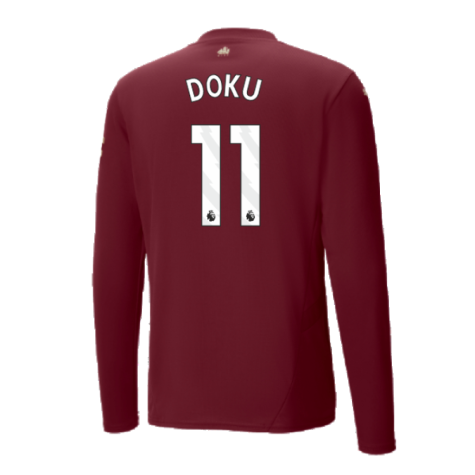 2024-2025 Man City Third Long Sleeve Shirt (Doku 11)