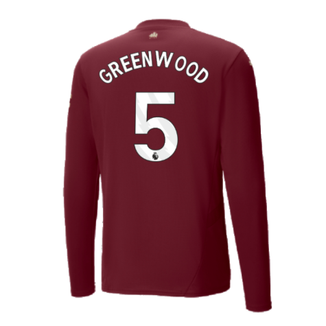 2024-2025 Man City Third Long Sleeve Shirt (Greenwood 5)