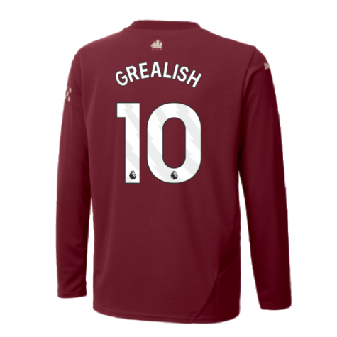 2024-2025 Man City Third Long Sleeve Shirt (Kids) (Grealish 10)