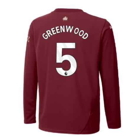 2024-2025 Man City Third Long Sleeve Shirt (Kids) (Greenwood 5)