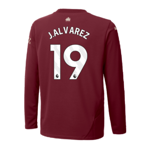 2024-2025 Man City Third Long Sleeve Shirt (Kids) (J.Alvarez 19)