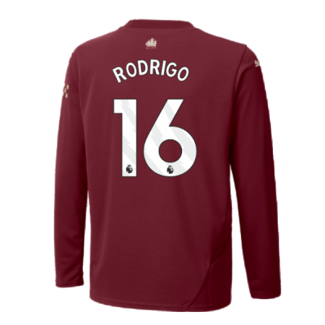 2024-2025 Man City Third Long Sleeve Shirt (Kids) (Rodrigo 16)