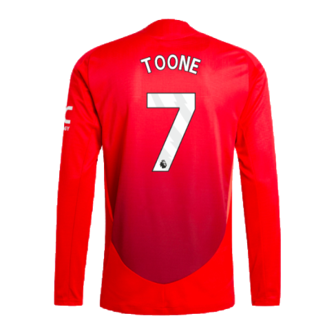 2024-2025 Man Utd Authentic Long Sleeve Home Shirt (Toone 7)