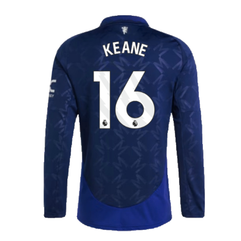 2024-2025 Man Utd Long Sleeve Away Shirt (Keane 16)