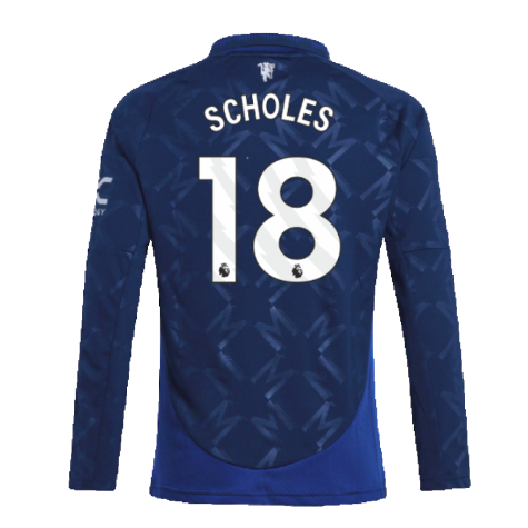 2024-2025 Man Utd Long Sleeve Away Shirt (Kids) (Scholes 18)