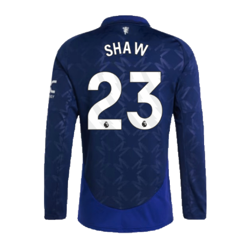 2024-2025 Man Utd Long Sleeve Away Shirt (Shaw 23)
