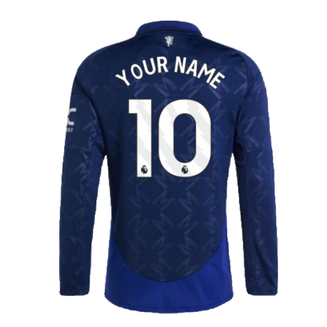 2024-2025 Man Utd Long Sleeve Away Shirt (Your Name)