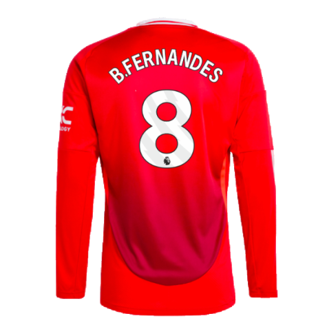 2024-2025 Man Utd Long Sleeve Home Shirt (B.Fernandes 8)