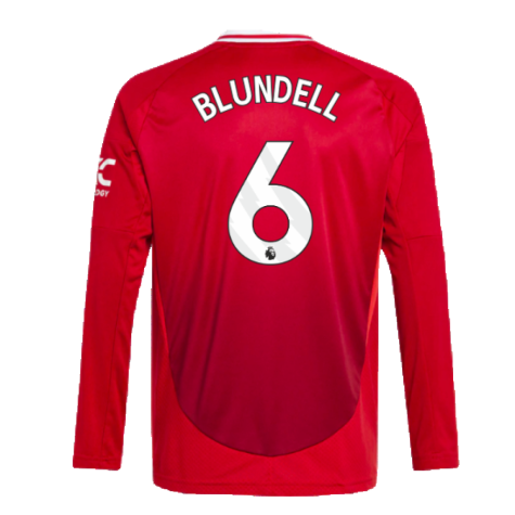 2024-2025 Man Utd Long Sleeve Home Shirt (Kids) (Blundell 6)